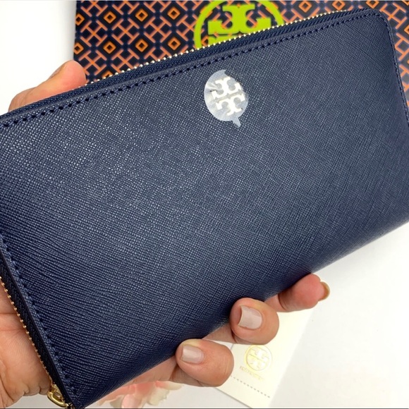 ⚡️Royal Navy Tory Burch Emerson Zip Wallet - Picture 3 of 6